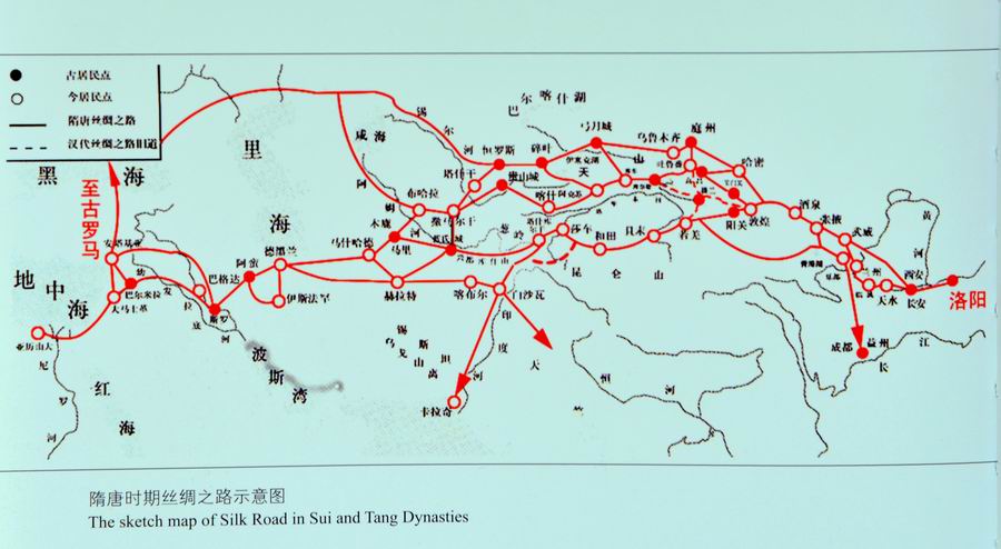 丝绸之路路线示意图图片