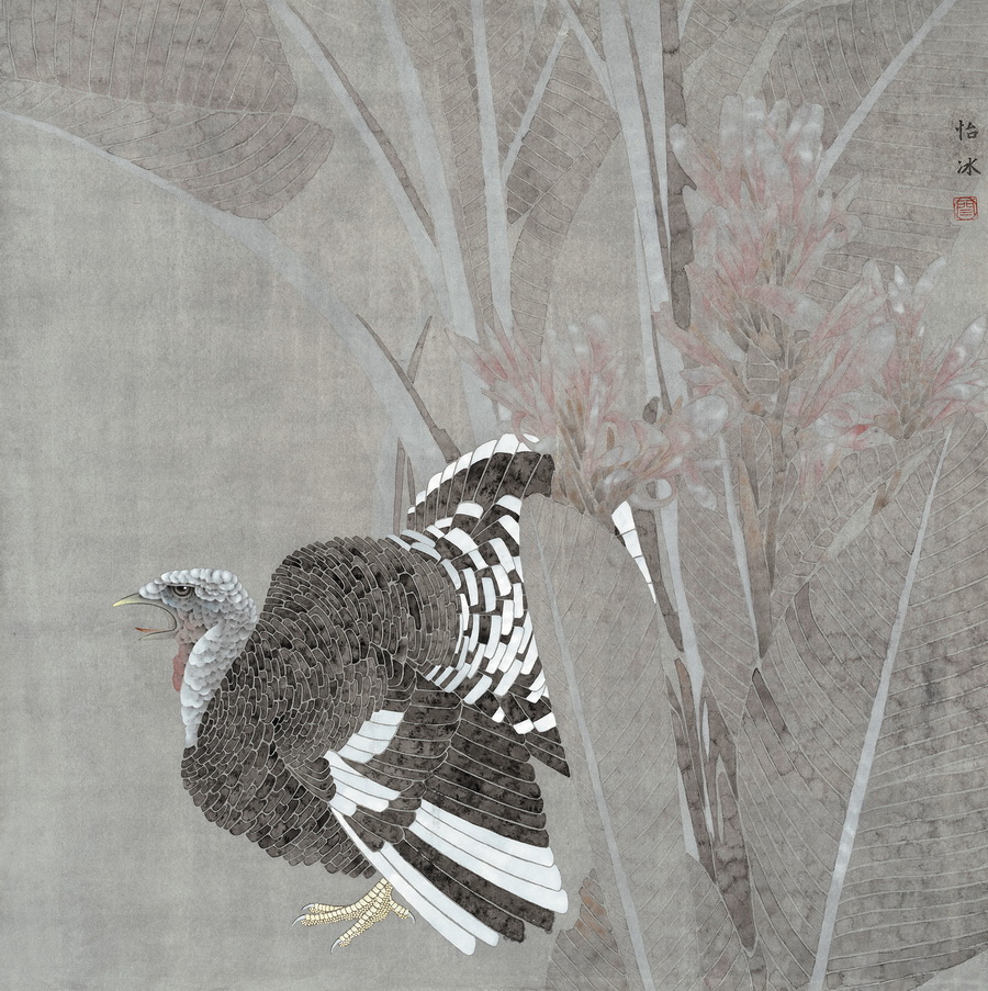 闫怡冰 《和声》 68cm×68cm 国画 平顶山市 一等奖_调整大小